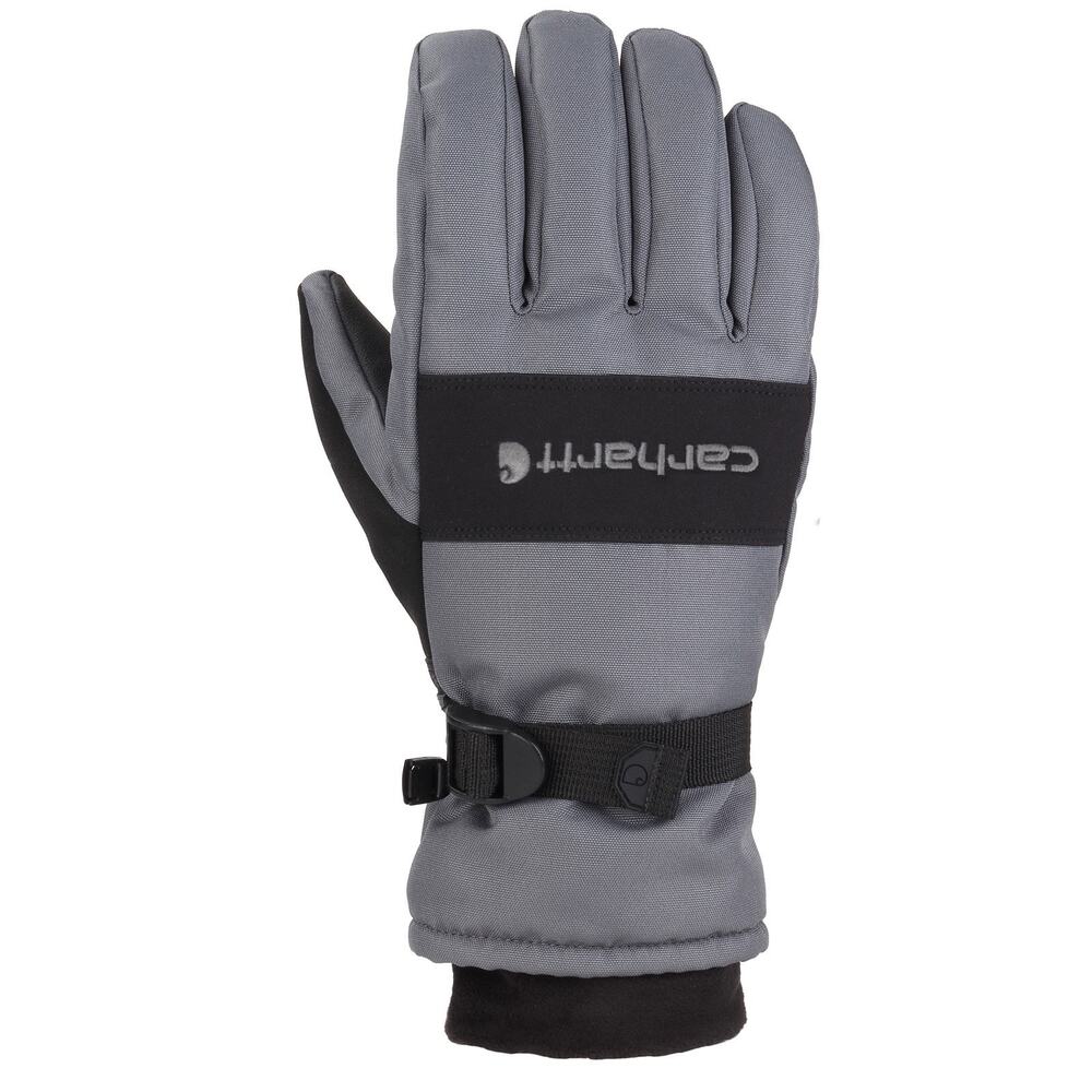 Carhartt Men’s Large Waterproof Insulated Knit Cuff Gloves Dark Grey Black A511